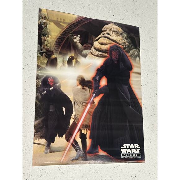 1999 VINTAGE STAR WARS EPISODE 1 PHANTOM MENACE DARTH MAUL POSTER 17X22 TACOBELL - Picture 1 of 4